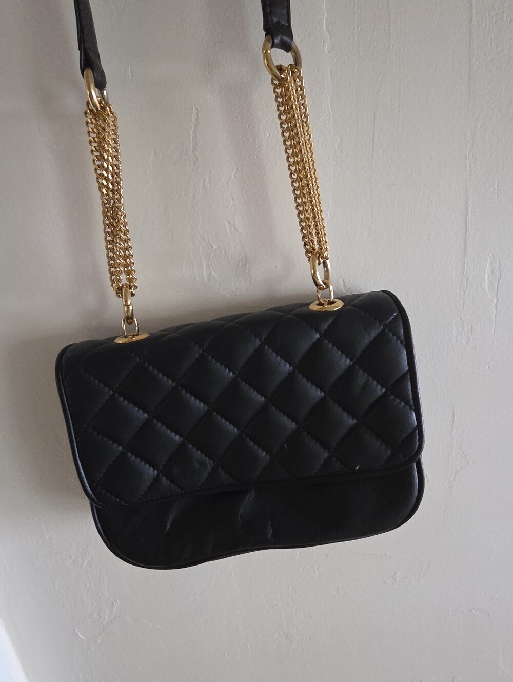 Preswick & Moore Leather Quilted Bag, Navy, Vintage